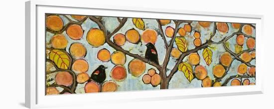 Two Red Winged Blackbirds Sitting in a Tree-Blenda Tyvoll-Framed Premium Giclee Print