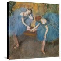 Two resting dancers (also known as “Blue dancers”). Around 1898. Pastel-Edgar Degas-Stretched Canvas