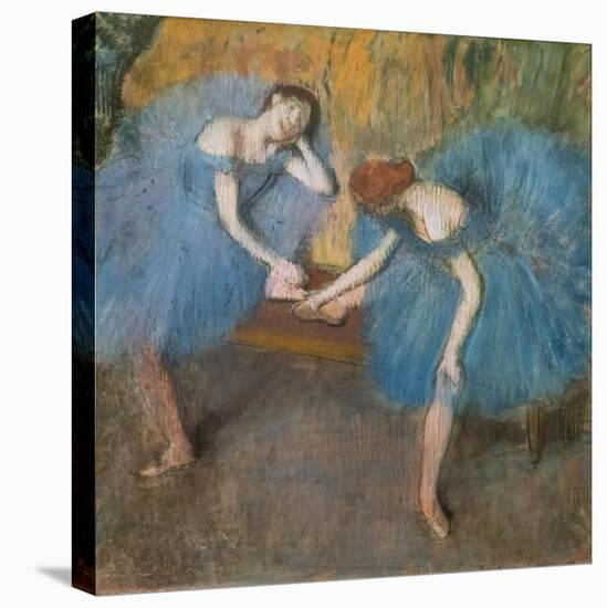 Two resting dancers (also known as “Blue dancers”). Around 1898. Pastel-Edgar Degas-Stretched Canvas