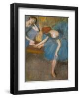 Two resting dancers (also known as “Blue dancers”) (detail). Around 1898. Pastel-Edgar Degas-Framed Giclee Print