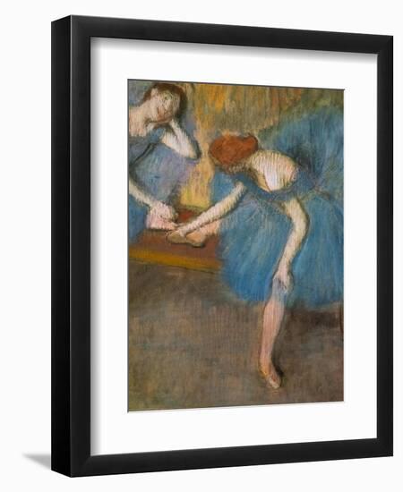 Two resting dancers (also known as “Blue dancers”) (detail). Around 1898. Pastel-Edgar Degas-Framed Giclee Print