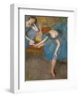 Two resting dancers (also known as “Blue dancers”) (detail). Around 1898. Pastel-Edgar Degas-Framed Giclee Print