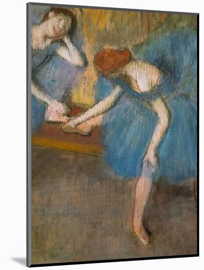 Two resting dancers (also known as “Blue dancers”) (detail). Around 1898. Pastel-Edgar Degas-Mounted Giclee Print
