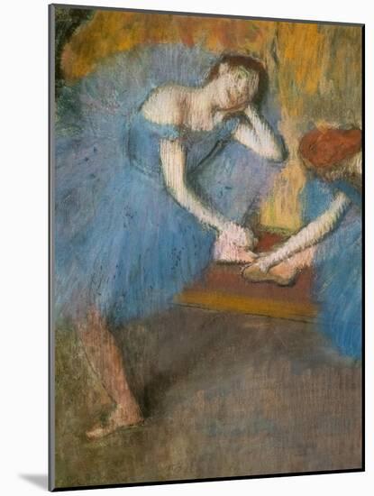 Two resting dancers (also known as “Blue dancers”) (detail). Around 1898. Pastel-Edgar Degas-Mounted Giclee Print