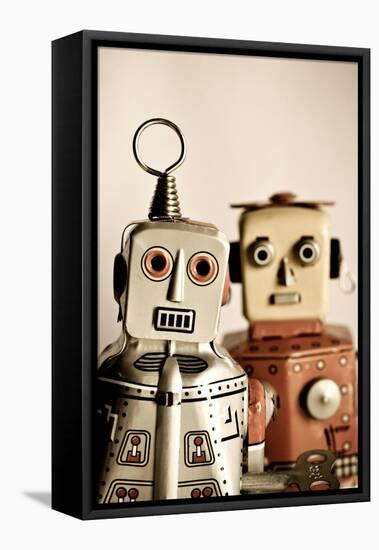 Two Retro Robot Toys-davinci-Framed Stretched Canvas