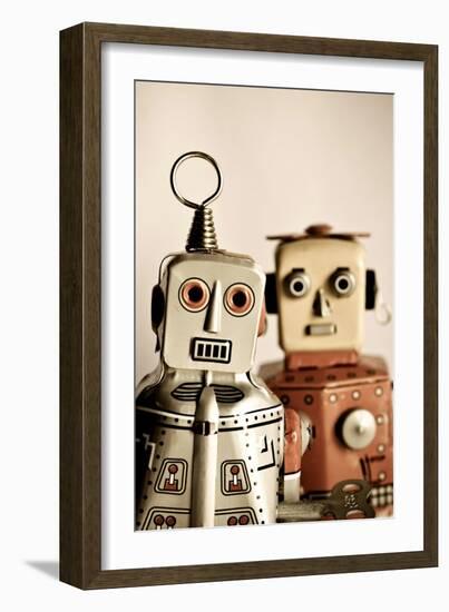 Two Retro Robot Toys-davinci-Framed Art Print