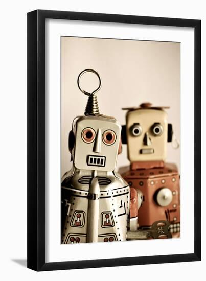 Two Retro Robot Toys-davinci-Framed Art Print