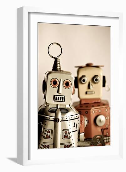 Two Retro Robot Toys-davinci-Framed Art Print