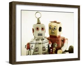 Two Robots in Love-davinci-Framed Art Print