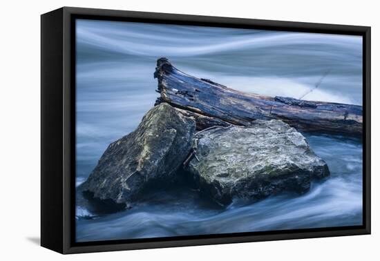 Two Rocks And Long Swirling Water-Anthony Paladino-Framed Stretched Canvas