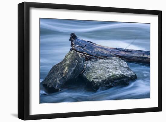 Two Rocks And Long Swirling Water-Anthony Paladino-Framed Giclee Print