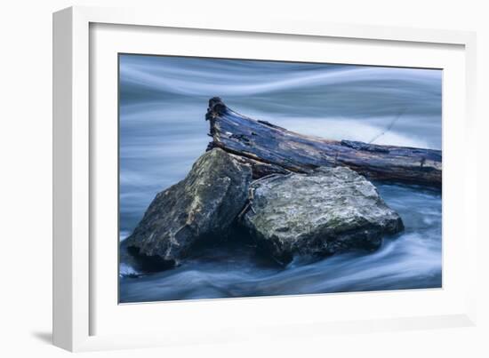 Two Rocks And Long Swirling Water-Anthony Paladino-Framed Giclee Print