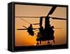 Two Royal Air Force CH-47 Chinooks Take Off from Headquarters in Afghanistan-Stocktrek Images-Framed Stretched Canvas