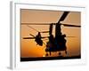Two Royal Air Force CH-47 Chinooks Take Off from Headquarters in Afghanistan-Stocktrek Images-Framed Photographic Print