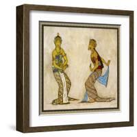 Two Royal Court Dancers Performing the Female Style of Javanese Dance-Tyra Kleen-Framed Art Print