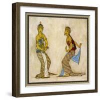 Two Royal Court Dancers Performing the Female Style of Javanese Dance-Tyra Kleen-Framed Art Print