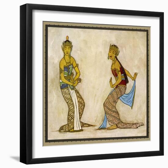 Two Royal Court Dancers Performing the Female Style of Javanese Dance-Tyra Kleen-Framed Art Print