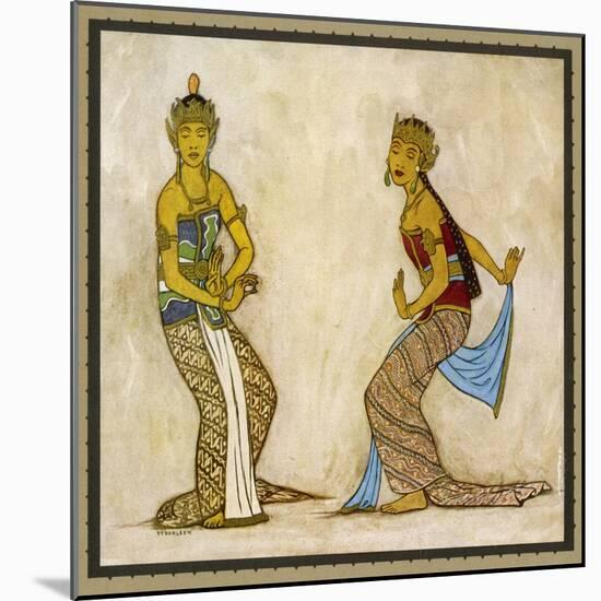 Two Royal Court Dancers Performing the Female Style of Javanese Dance-Tyra Kleen-Mounted Art Print