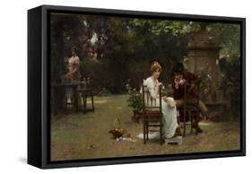 Two's Company, Three's None, 1892 (Oil on Canvas)-Marcus Stone-Framed Stretched Canvas