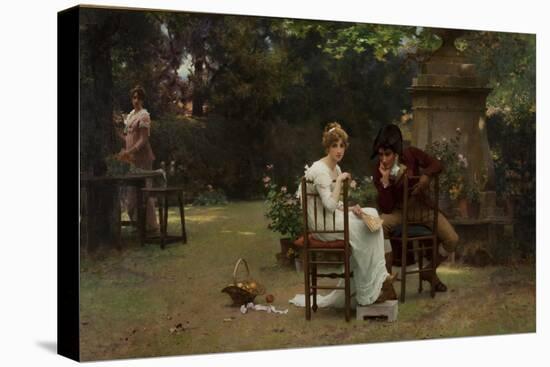 Two's Company, Three's None, 1892 (Oil on Canvas)-Marcus Stone-Stretched Canvas