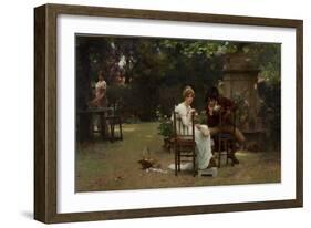 Two's Company, Three's None, 1892 (Oil on Canvas)-Marcus Stone-Framed Giclee Print