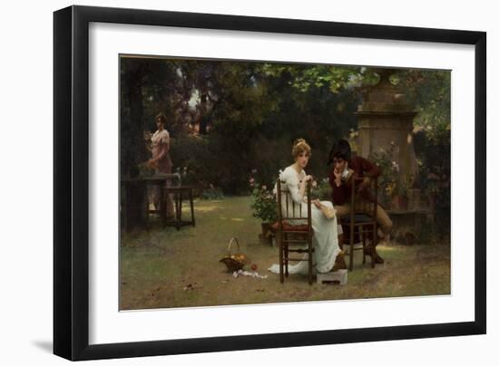 Two's Company, Three's None, 1892 (Oil on Canvas)-Marcus Stone-Framed Giclee Print