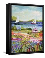 Two Sailboats and Cottage I-Karen Fields-Framed Stretched Canvas