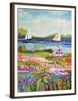 Two Sailboats and Cottage I-Karen Fields-Framed Art Print