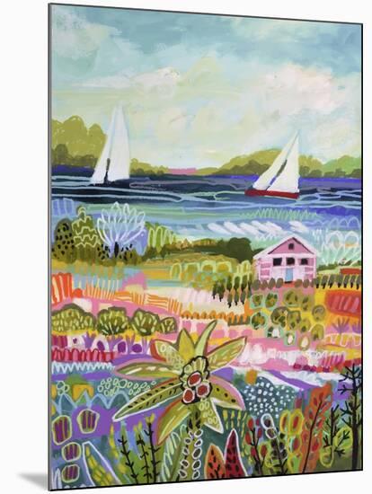 Two Sailboats and Cottage I-Karen Fields-Mounted Art Print