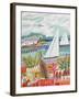 Two Sailboats and Cottage II-Karen Fields-Framed Art Print