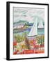 Two Sailboats and Cottage II-Karen Fields-Framed Art Print