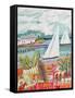 Two Sailboats and Cottage II-Karen Fields-Framed Stretched Canvas