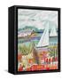 Two Sailboats and Cottage II-Karen Fields-Framed Stretched Canvas