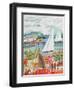 Two Sailboats and Cottage II-Karen Fields-Framed Art Print