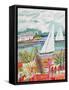 Two Sailboats and Cottage II-Karen Fields-Framed Stretched Canvas