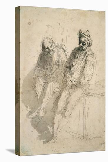 Two Saltimbanques (Deux Saltimbanque)-Honoré Daumier-Stretched Canvas