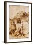 Two Satyrs with an Astrological Disc in a Landscape-null-Framed Giclee Print