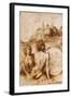 Two Satyrs with an Astrological Disc in a Landscape-null-Framed Giclee Print