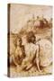 Two Satyrs with an Astrological Disc in a Landscape-null-Stretched Canvas