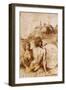 Two Satyrs with an Astrological Disc in a Landscape-null-Framed Giclee Print