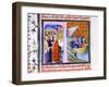 Two Scenes from the Chronique De St Denis, Late 14th Century-null-Framed Giclee Print