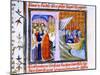 Two Scenes from the Chronique De St Denis, Late 14th Century-null-Mounted Giclee Print