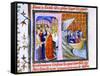 Two Scenes from the Chronique De St Denis, Late 14th Century-null-Framed Stretched Canvas