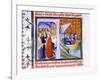 Two Scenes from the Chronique De St Denis, Late 14th Century-null-Framed Giclee Print