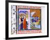Two Scenes from the Chronique De St Denis, Late 14th Century-null-Framed Giclee Print