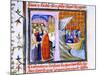 Two Scenes from the Chronique De St Denis, Late 14th Century-null-Mounted Giclee Print