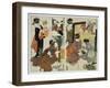 Two Scenes from the Series 'Loyal League' Depicting Everyday Life of an Edo Period Household-Kitagawa Utamaro-Framed Giclee Print