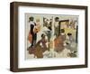 Two Scenes from the Series 'Loyal League' Depicting Everyday Life of an Edo Period Household-Kitagawa Utamaro-Framed Giclee Print