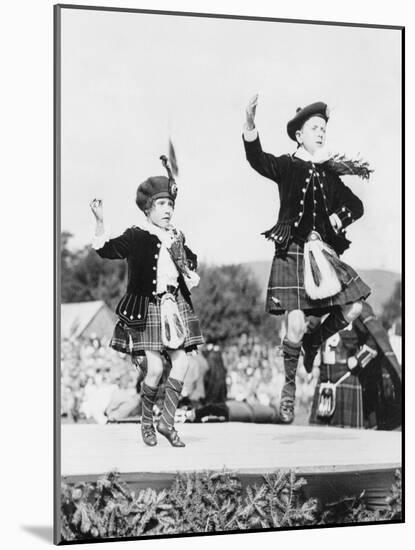 Two Scottish Children in Kilts Dancing Photograph - Scotland-Lantern Press-Mounted Art Print