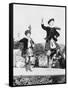 Two Scottish Children in Kilts Dancing Photograph - Scotland-Lantern Press-Framed Stretched Canvas